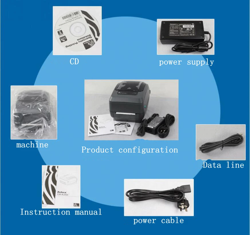 طابعة باركود أصلية جديدة لطابعة باركود سطح المكتب GX420T 203 ديسيبل متوحد الخواص طابعة ملصقات طابعة نقل حراري