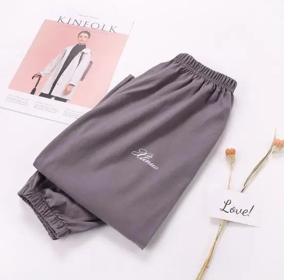 Fdfula calças de pijama de algodão femininas, calças de dormir para mulheres, folgado, para primavera e outono