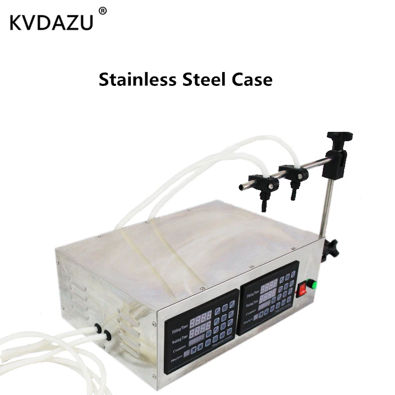 الرقمية مزدوجة 2 رئيس السائل ماكينة حشو حشو مائي التلقائي المشروبات عصير الخمور العطور المياه شرب زجاجات حليب حشو