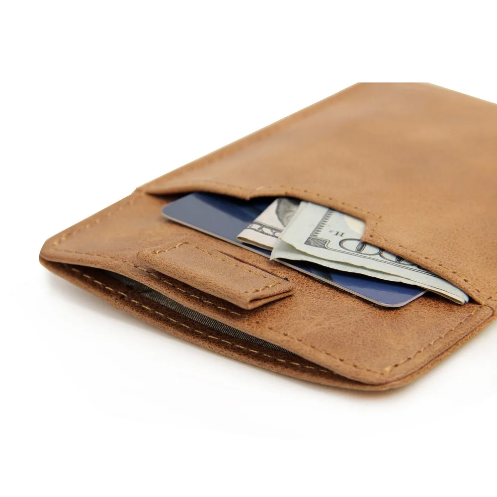 Gibo Auja Rfid Blocking Oil Wax Genuine Leather Vintage Card Holder Pull Tab Wallet Men Wallets Organizer Short Antitheft Wallet