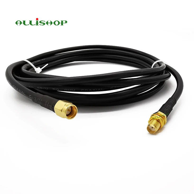 ALLiSHOP RF Cable assembly sma male to sma female plug to jack rf Coaxial low loss RG58 cable for Antenna extension Router