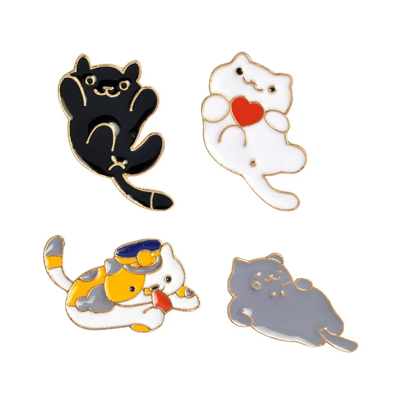 High Quality Cartoon cat Metal Pin Badge Clothes Badges Backpack Beautify Icons Package Icon Clothing Decorative Brooches