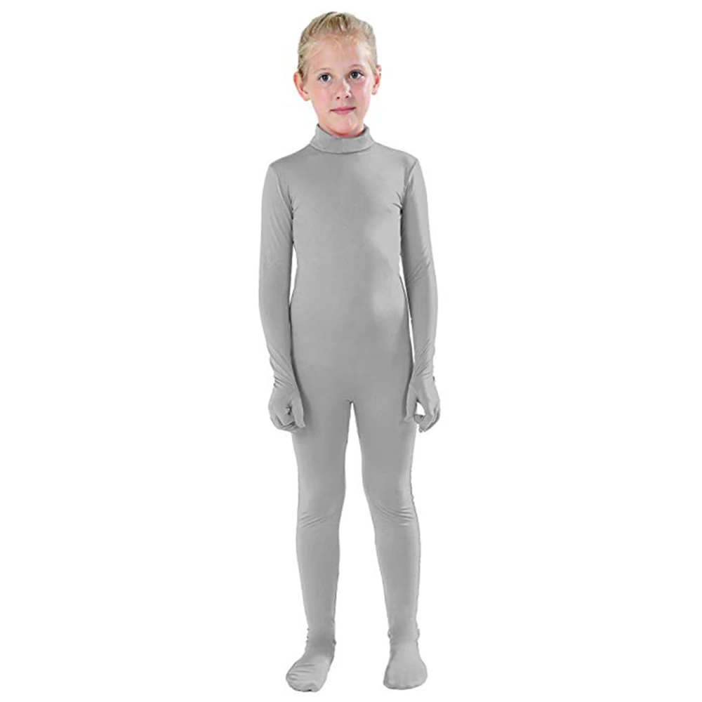 SPEERISE Kids 3-12 Boys Black Zentai Suits Tights Full Body Zentai Spandex for Girls Cosplay Halloween Junpsuits Romper Costume