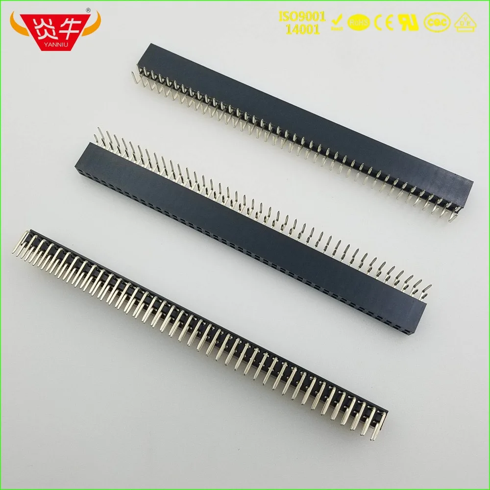 2.54mm PITCH 2X40P 80PIN STRIP CONNECTOR SOCKET DOUBLE ROW RIGHT ANGLE FEMALE HEADER WITHSTAND HIGH TEMPERATURES GOLD PLATED