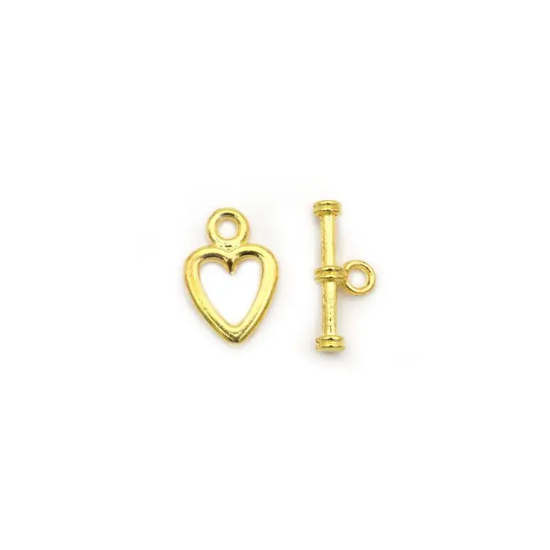 10 Sets Gold-Platte Silber Farbe Herz Blume Verschluss Armband Toggle Verschluss Für Schmuck Machen Diy Zubehör Großhandel Groß – Detail 18