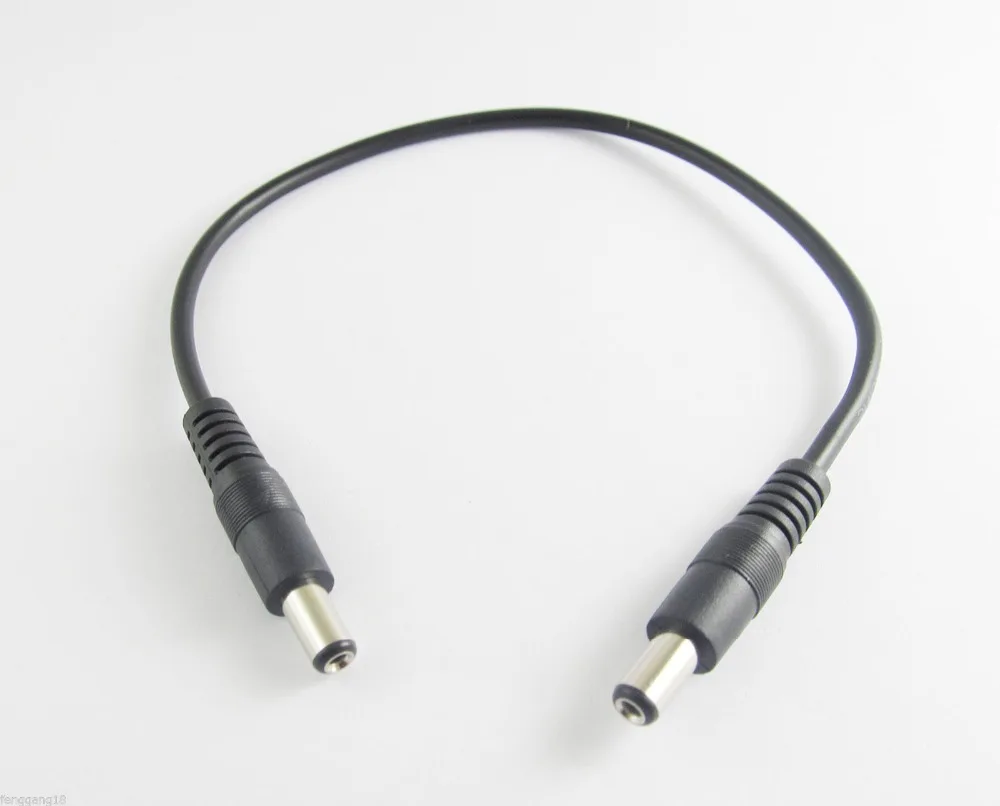 

2pcs CCTV DC Power 5.5x 2.1mm Male To Male Adapter Socket Extension Cable Cord 1FT/30cm