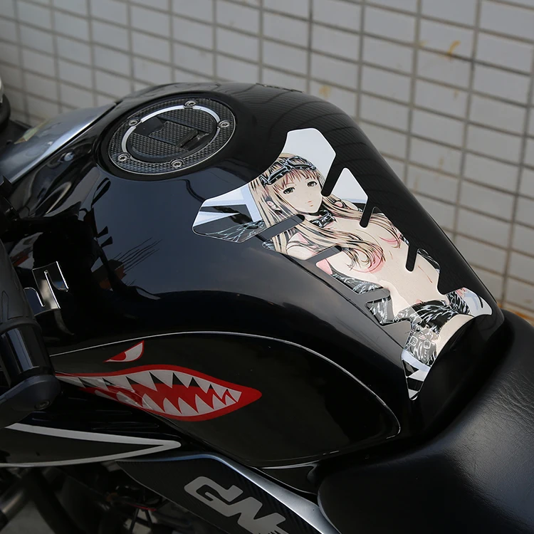 Reflective 3D Motorcycle Tank Sticker Sexy girl Fuel Protector Pad Cover Decoration Decal for Honda Yamaha