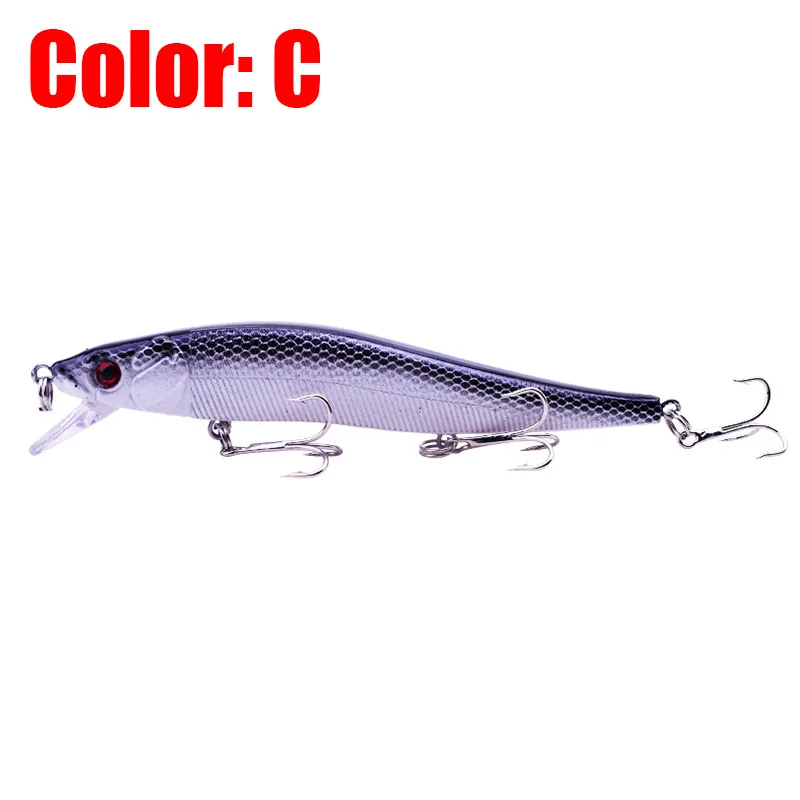 Señuelos de Pesca Minnow Wobblers, cebos flotantes de 11,5 cm y 13,5g, aparejos con ojos 3D Isca Bass, cebo duro Artificial para buceo, 1,5 M, 1 ud.