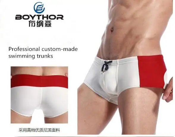 Free shipping new customize BOYTHOR Men\'s swimming trunks Sexy boxer Super elastic swimsuit Swimming fitness