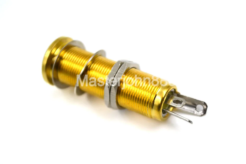 Gold/Silver/Black Acoustic Guitar Threaded Cylinder Output Jack Plug Socket End Pin Plate 1/4