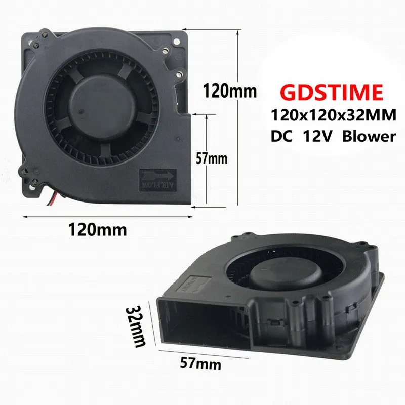 

Gdstime 100 pcs 120x120x32mm Cooling Fan 120mm 12cm Ball Bearing 4.7 inch Big Cooler DC Brushless Blower Fan 12V 12032 WHOLESALE