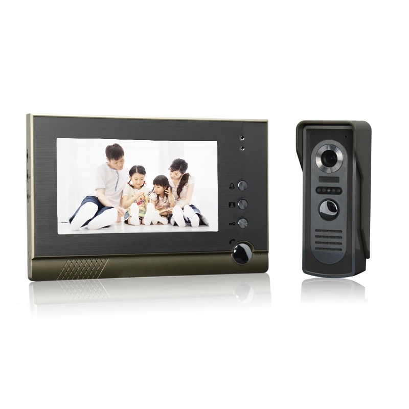 

(1 set) Home use 1 to 1 Video door phone smart home system Video intercom waterproof camera 7 inch color monitor free shipping