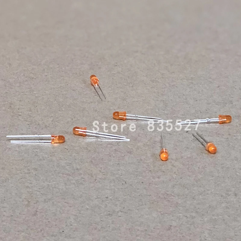 100pcs/lot 3mm orange in the color DIP Round LED light emitting diode short legs For DIY lights LEDS Light Beads New original F3