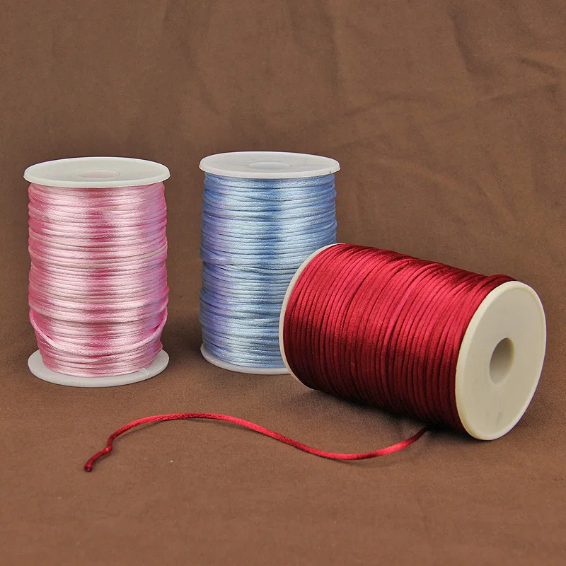 100M/Roll 2.5mm Mix Color Nylon Chinese Knotting Thread Cord for DIY Handicraft Silky Satin Macrame Cord Beading Braided String