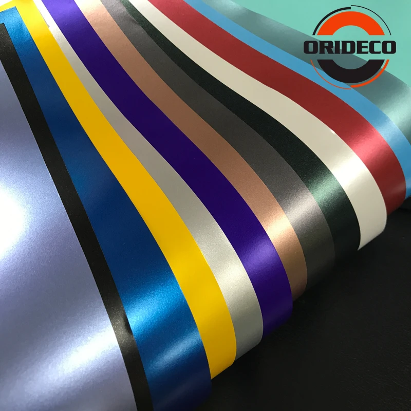 

18 Colors New Arrival Pearl Metal Metallic Vinyl Wrap Film Satin Metallic Car Wrapping Vehicle Foil Size: 1.52X20 Meters