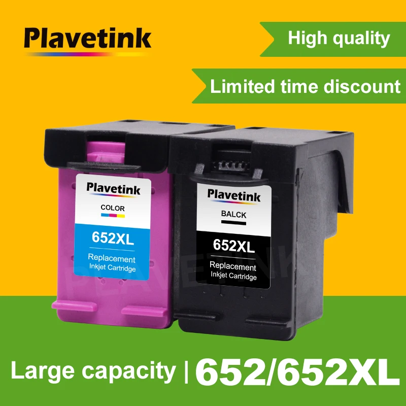 Plavetink Compatible Ink cartridge replacement for HP 652 652XL Deskjet 1115 1118 2135 2136 2138 3635 3636 3835 printer Inkjet