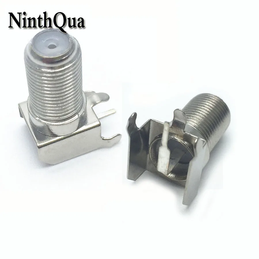 1pcs Inch F Female Plug jack 90 Degrees TV General Head Inch Plug F Revolution Connector Antenna Adapter