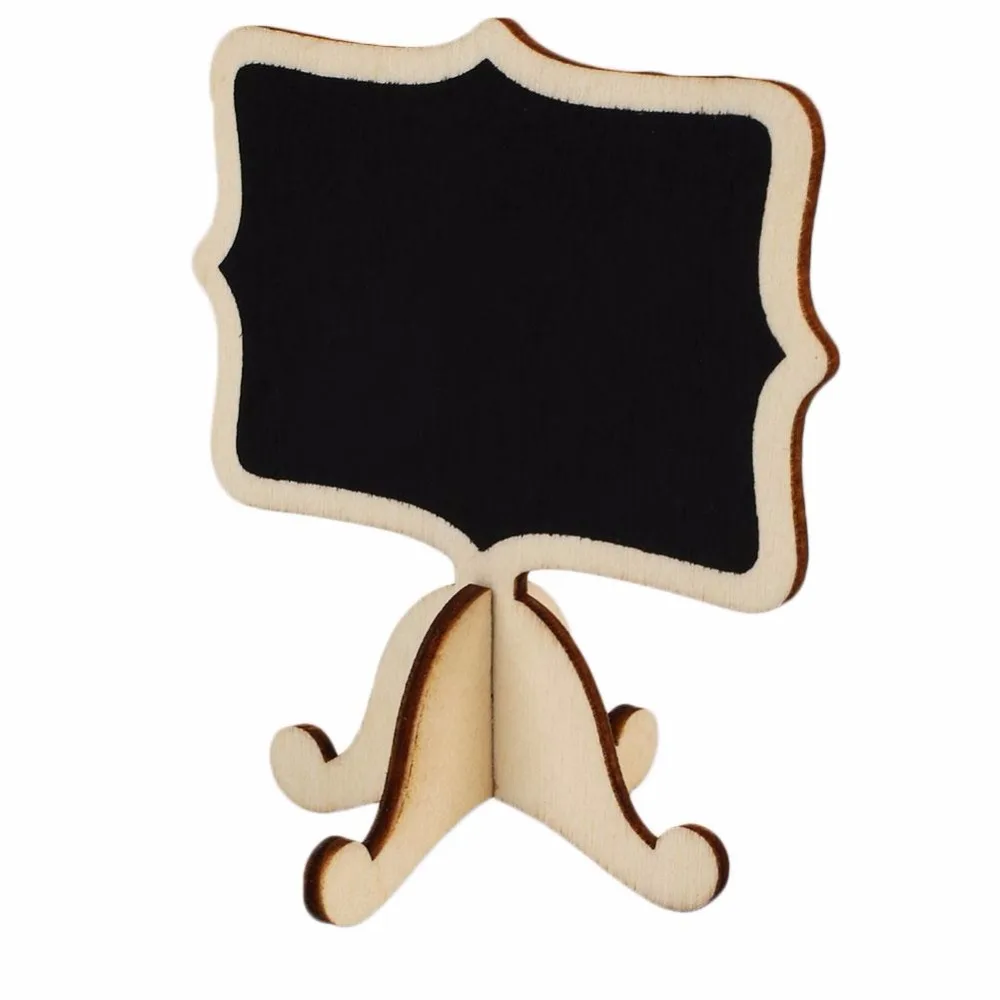 Mini quadro-negro de madeira para casamento, 10 peças, quadro-negro com número de mesa de mensagens