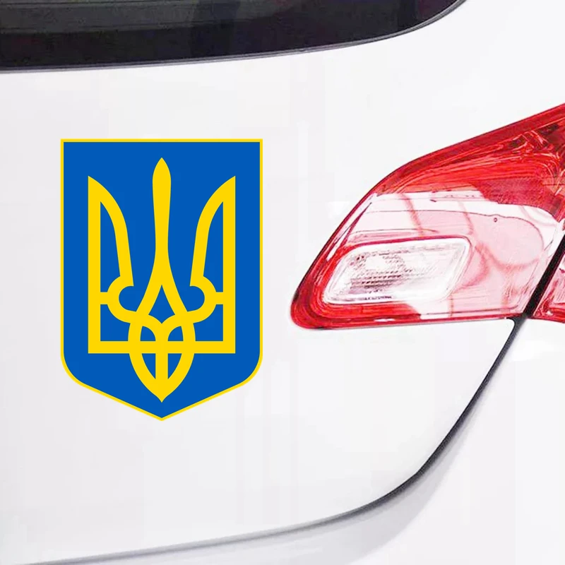 CK2703# Coat of Arms of Ukraine funny car sticker colorful PVC printed decal car auto stickers for car bumper window car
