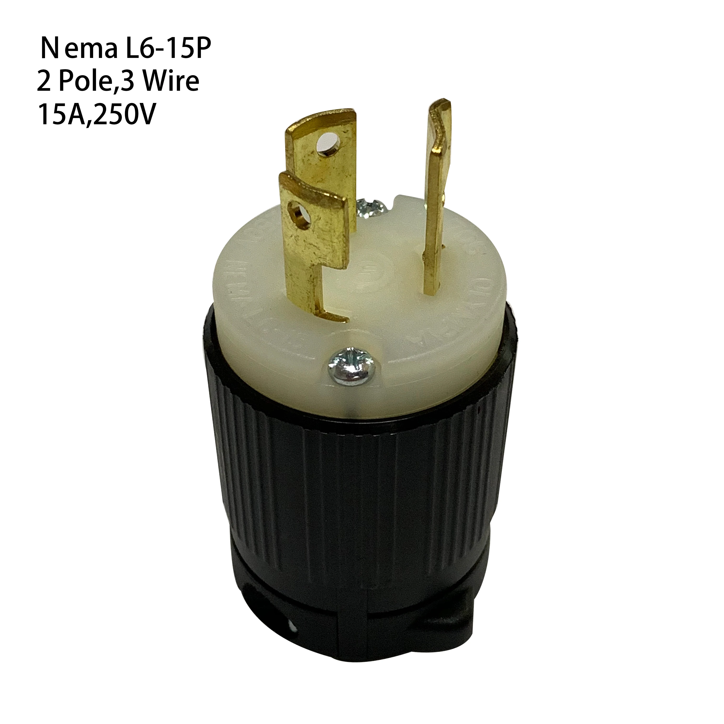 US Nema L6-15P Anti-drop Industrial Groungding Locking Plug 2 Pole 3 Wire  Connector plug with Power Cable Cord 15A 250V