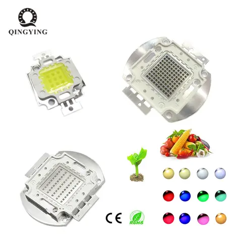 10W 20W 30W 50W 100W LED Light Chip White Red Green Blue Yellow SMD COB Integrated LED Lamp Chip For Floodlight Spotlight Bulb