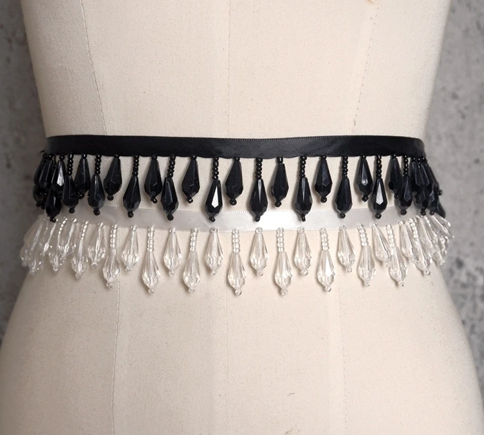2 mt/los Perlen Anhänger Spitze Trim Quaste Breite 4 CM Handgemachte DIY Hause Dekoration Bühne Kleidung Hochzeit Kleid Vorhang Zubehör – Detail 8