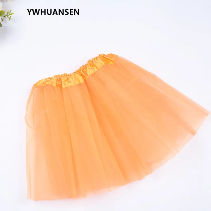 YWHUANSEN 3 Layers Tulle Girl Party Wear Gowns Princess White Tutu Skirt For Kids Dance Summer Short Fluffy Saias Menina Costume