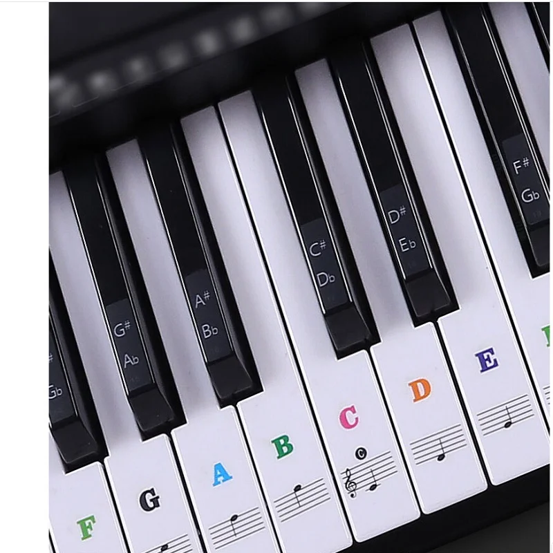 Transparent Piano Keyboard Sticker 54/61 Key Electronic Keyboard Piano Sticker 88 Key Piano Stave Note Sticker for White Keys