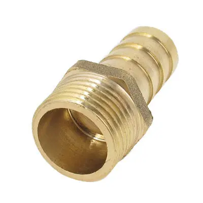 Gold Tone Brass 3/8PT Male Thread 12mm Fuel Gas Hose Barb  Coupling Fittings 3pcs