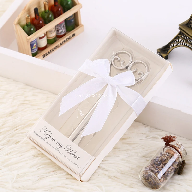 500pcs Key Heart Bottle Opener Wedding Favors And Gifts Wine Unique Beer Bottle Opener Event & Party Supplies Gift Packaging