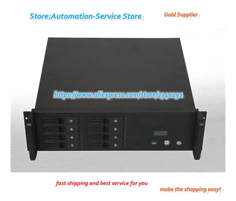 R3U390-8 ITX Hot Plug LCD Real-Time Monitoring USB3.0 3U Industrial Control Server Chassis