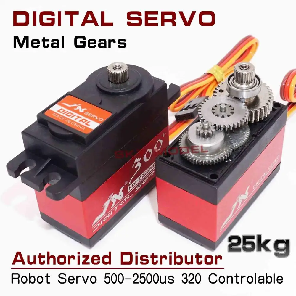 JX Servo PDI-6225MG-300 25kg Metal Gear Standard Digital Servo For RC Car Airplane Robotic Arm Servo 300 Degree Standard Servo