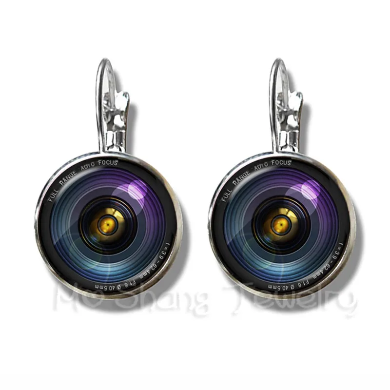 Dslr Lenses Art Picture Earrings Keep That Moment Forever Camera Lens Silver Plated Stud Earrings For Women Best Gift