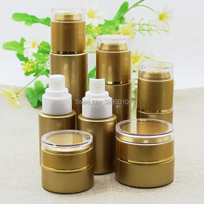 

20g 30g Acrylic cap Cream Jar 30ml 50ml 80ml Empty gold Cosmetic Bottle Container Jar Lotion Pump Bottle F798