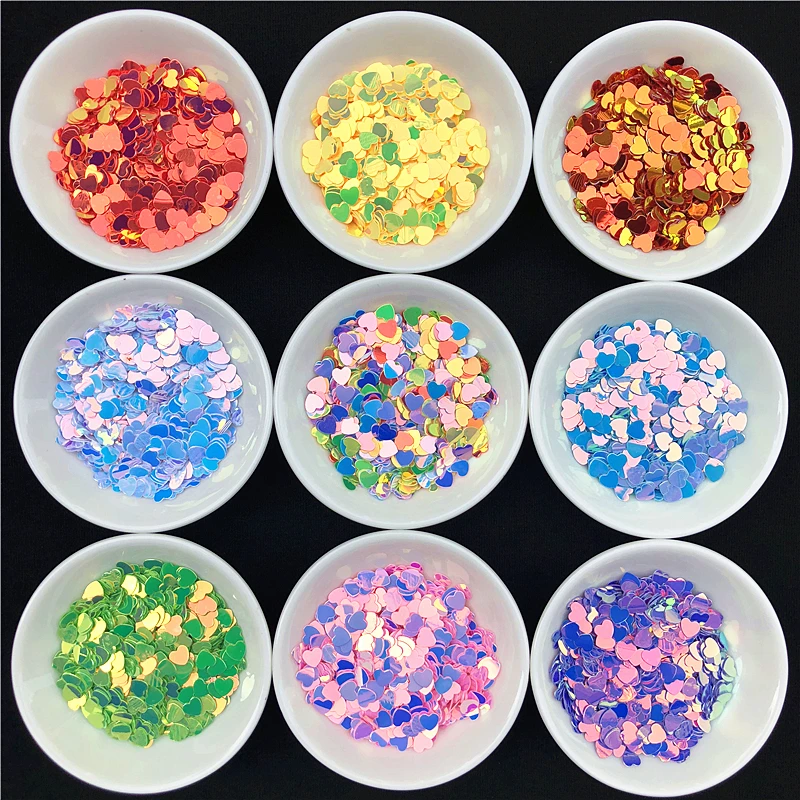 

1200Pcs/Pack 6mm Glittering Love Heart Loose Sequins Paillettes for Nail Art,wedding decoration confetti,Crystal Mud Accessories