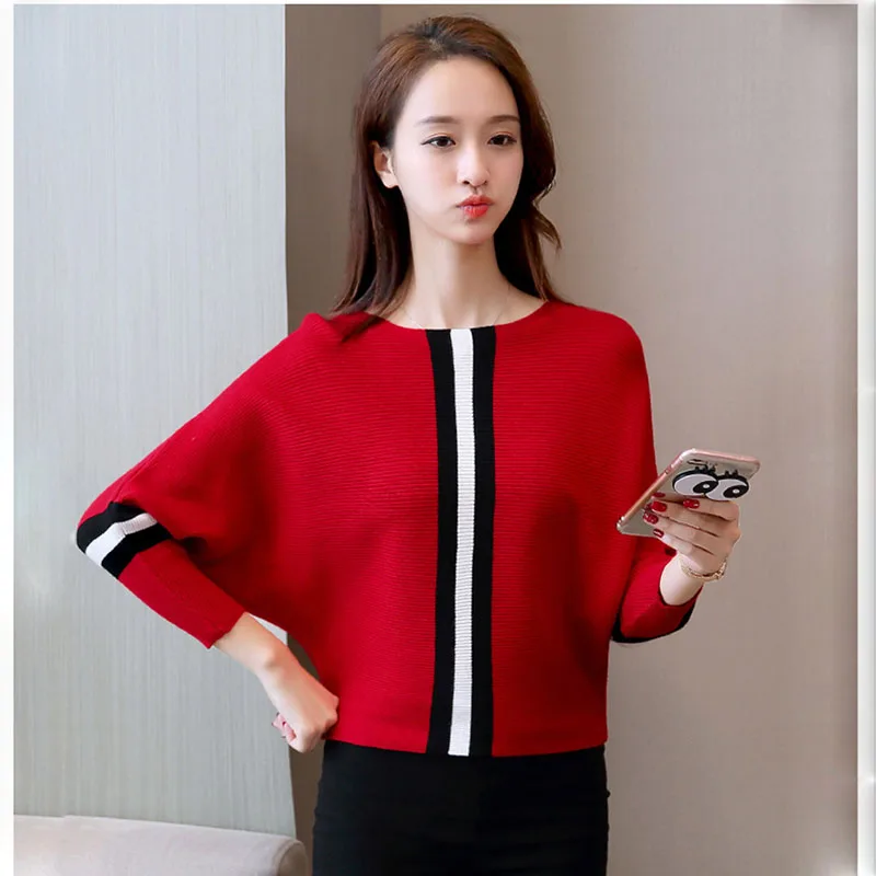 

Sweater Women Pullover Knitted 2019 Fall Fashion Woman Pullovers Ladies New Arrival Loose Jumper Female Black Pullovers Tops