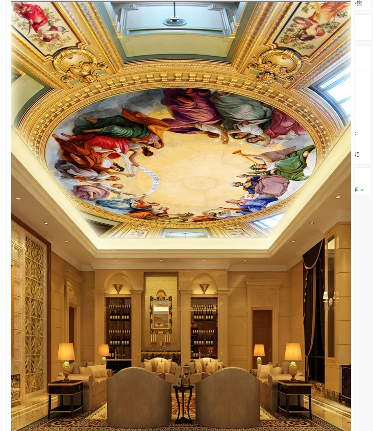 

customized wallpaper for walls Home Decoration Classic European figure painting the ceiling fresco sky ceiling wallpaper