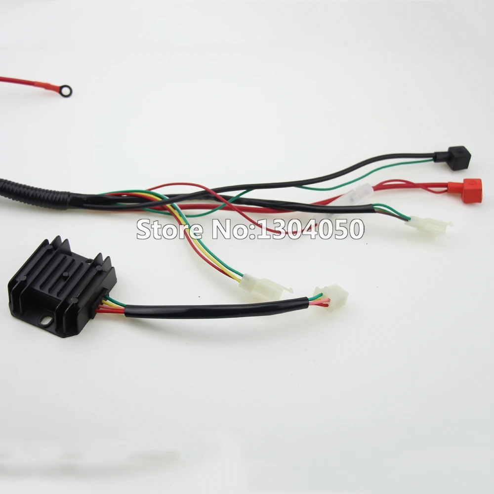 200cc 250cc QUAD Full Electrics wiring harness cdi coil D8EA solenoid rectifier Zongshen Loncin