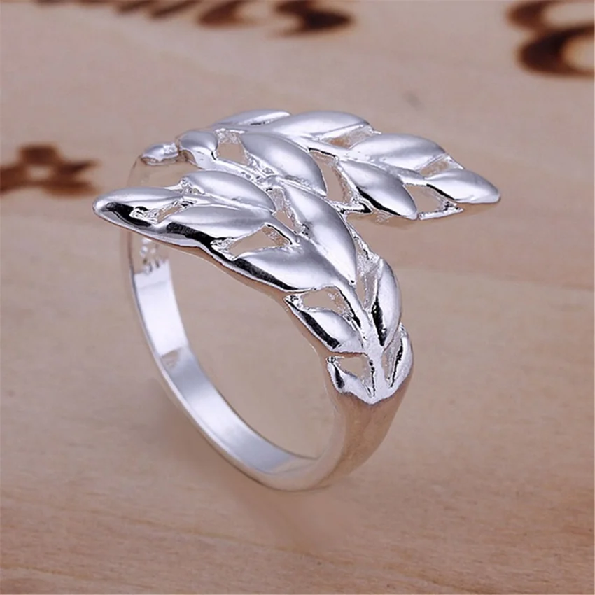 925 R119 Christmas , wholesale high quality retro charm Feather corss ring fashion women silver color Jewelry RING