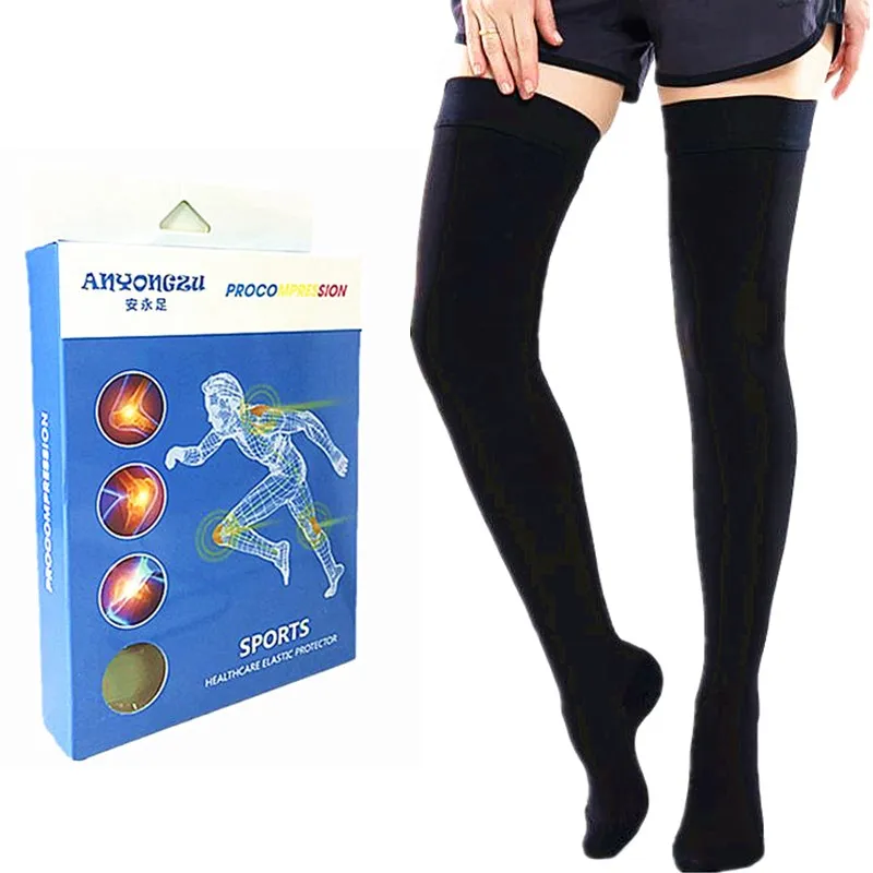 

ANYONGZU Professional Medical Silicone Anti-skid Pressure Stocking Improve Blood Circulation Prevent Varicose Veins stocking