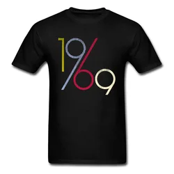 メンズ半袖クルーネックTシャツ1969,綿生地,パーソナライズされたトップ,夏と秋,特別オファー,100%