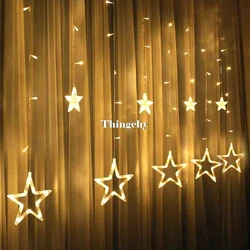 220V 138pcs LED fairy string lights Star Curtain Lights decorazioni natalizie all'aperto impermeabili per ghirlande di nozze domestiche natal