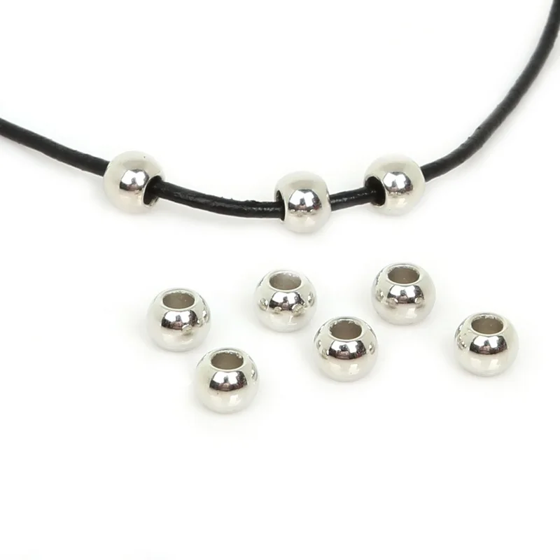 4/6/8/10/12mm 90-900pcs Gun-Metal/Gold/Silver Plated CCB Round Seed Spacer Big Hole Beads For Necklace Charm Jewelry making