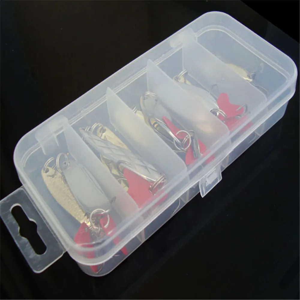 10pcs/20pcs Metal Spinner Spoon Kit Fishing Lure Hard Bait Set Sequins Treble Hook For Winter Ocean River Fishing Accessories