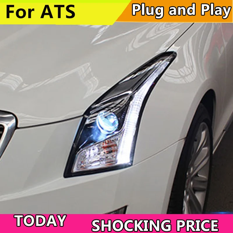 Doxa Car Styling For Cadillac ATS Headlights For ATS Head Lamp Front Light Bi-Xenon Lens Xenon HID