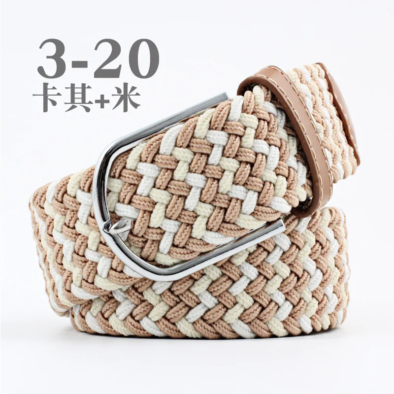 2018 Flower Series Elastic Knitted Canvas Buckle Belts High Quality Stretch Women And Men Canvas Belts  Elastic Belt Pin Buckle