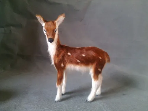 simulation sika deer model toy lifelike female deer 15x13cm hard model,decoration birthday gift t342