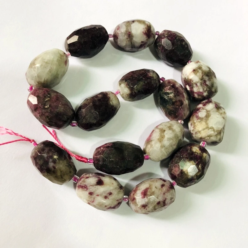 Natural Multi Tourmaline Faceted Nugget Gem stone Loose Beads 15.5