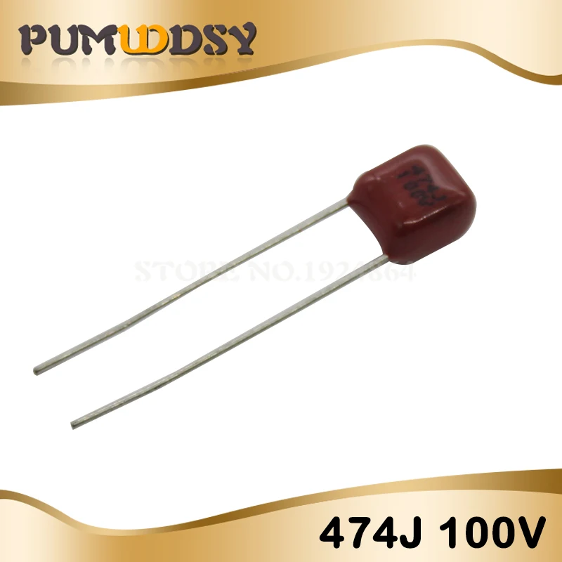 10PCS 100V474J 0.47UF 5% Pitch 5mm 470nf 474 100V CBB Polypropylene film capacitor