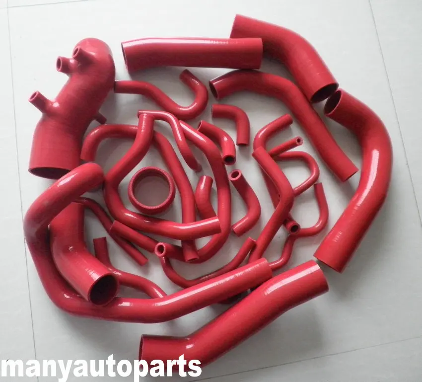 26PCS SILICONE TURBO HOSE KIT FOR TOYOTA SUPRA MK3 MA70 7MGE/7MGTE/7M-GT RED